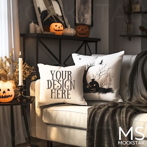 Pillow Mockup White Cushion Mockup Halloween Mockup Home Interior Mockup Bundle Styled Photography Fall MockUp JPG Digital Download Mock ups