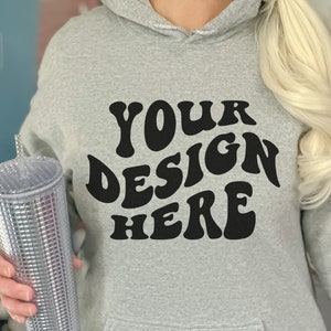 Gildan 18500 Sport Grey Hoodie Mockup Gildan Hoodie Mock up Gray Hoodie Mockup Hooded Sweatshirt Outdoor Mockup Styled Mockup Trendy Mockup