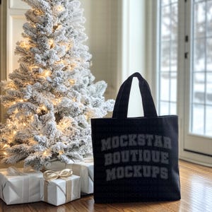 Tote Bag Mockup Black Canvas Tote Bag Mockup Bundle Shopping Bag Mockup Black Tote Bags Mock ups Canvas Tote Bag Mockup Christmas Mockups