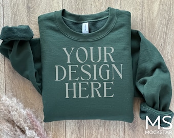 Sweatshirt Mockup Forest Green Gildan 18000 Mockup Bundle Gildan Green Crewneck Mockup Gildan Sweatshirt Mockups Gildan 18000 Mock up Mocks