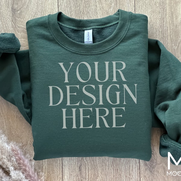 Sweatshirt Mockup, Gildan 18000 Mockup, Gildan Green Crewneck Mockup, Gildan Sweatshirt Mockup, Gildan 18000 Green folded Sweatshirt Mock up