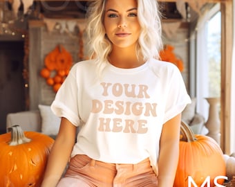 Gildan 64000 Mockup White Gildan 64000 Mockup Bundle Gildan 64000 Mock Up Trendy  Model Mockup White Mockup Shirt Fall Mockup Gildan Mock Up