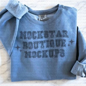Comfort Colors 1466 Blue Jean Comfort Colors Mock up Blue Jean Comfort Colors Sweatshirt Mockup Bundle Print on Demand Comfort Colors Shirt