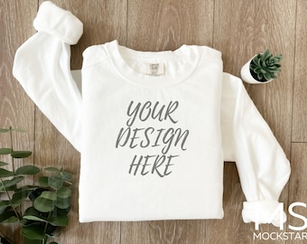 Comfort Color Sweatshirt Mockup Comfort Color 1566 White Mockup Sweatshirt White Mockup Comfort Color 1566 Mockup Bundle Mockup tshirt