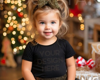 Kids Bella Canvas 3001 Black Kids Shirt Mockup Bundle T-Shirt Mock up Christmas Mockup Toddler Black Tshirt Mock Ups Tshirt Mockup Bundle