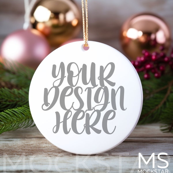 Christmas Mockup Blank White Round Ceramic Christmas Ornament Mockup Bundle Tree Ornament Mockup Christmas Mock ups Canva Mock up Bundle