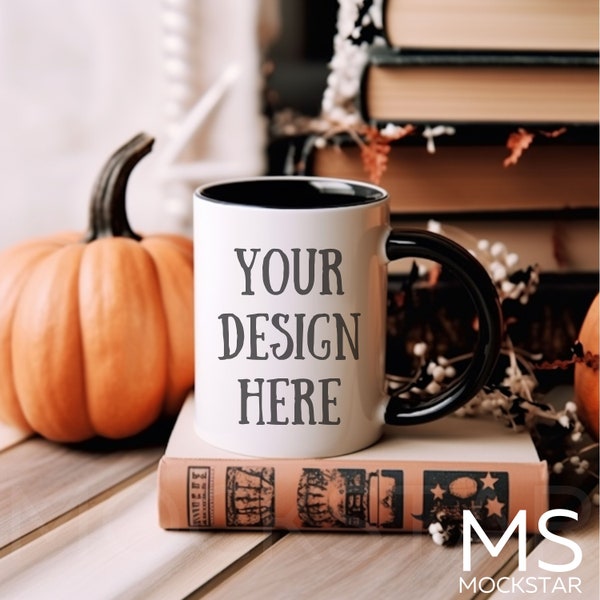 Coffee Cup Mockup Black Handle Mug Mockup Tumbler Mock up Tumbler Mockup Canva Blank Mug Mock Ups Halloween Mockup Fall Mockup Black Mug