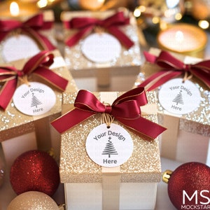 Christmas Mockup Round Tag Mockup White Sticker Label Mockup Cookie Mockup Favor Mockup Photo Mock up Cookie Candy Mockup Bundle Fall Mockup