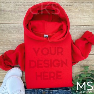 Gildan 18500 Mockup Red Gildan 18500 Mockup Bundle Gildan 18000 Mock Ups Gildan Fall Mockup Red Christmas Mockup Gildan Red Hoodie Mockup