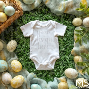 Infant Bodysuit Mock ups White Baby Bodysuit Mockup Bodysuit Easter Mockup Bundle Kids Short Sleeve Kids Mock up Bundle Kids Tshirt Mockup