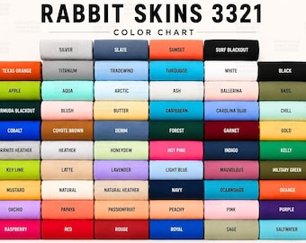 Rabbit Skins Color Chart Mockup 105 Colors T Shirt Color Guide POD Mock ups Toddler Shirt Listing Photo for Etsy Printify Youth Kids Apparel