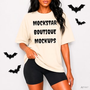 Comfort Colors 1717 Halloween Mockup Ivory TShirt Fall Mockups Spooky Shirt Trending Digital Products Print on Demand POD Etsy Top Sellers