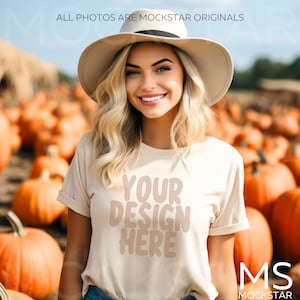 Soft Cream Bella Canvas 3001 Tshirt Mockup Bundle  Bella Canvas Shirt Mock up Bundle Model Mockup Natural Bella Mock ups Halloween Mockup