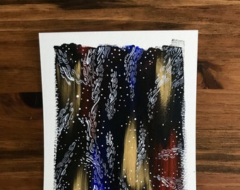 ORIGINAL Abstract Black Painting | 5 x 7 inches