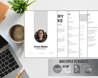 Professional Resume/CV Template | ATS-Friendly, Editable in Word, Google Docs & Canva | Modern Design | Instant Download