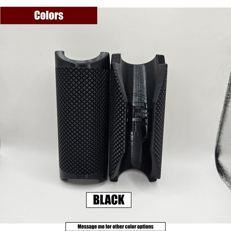 May include: A pair of black motorcycle grips with a textured surface. The grips are made of a durable material and are designed to provide a comfortable and secure grip.
