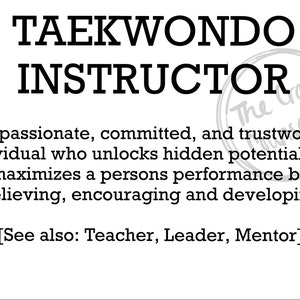 Taekwondo Definition PNG Digital Download