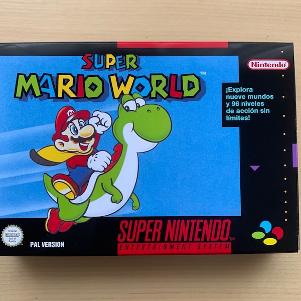 SNES Replacement Box & Tray - Super Mario World Pal Esp NO GAME included