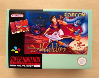 SNES Replacement Box & Tray - Aladdin Pal Esp NO GAME included