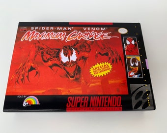 SNES Replacement Box & Tray - Maximum Carnage Ntsc Usa NO GAME included
