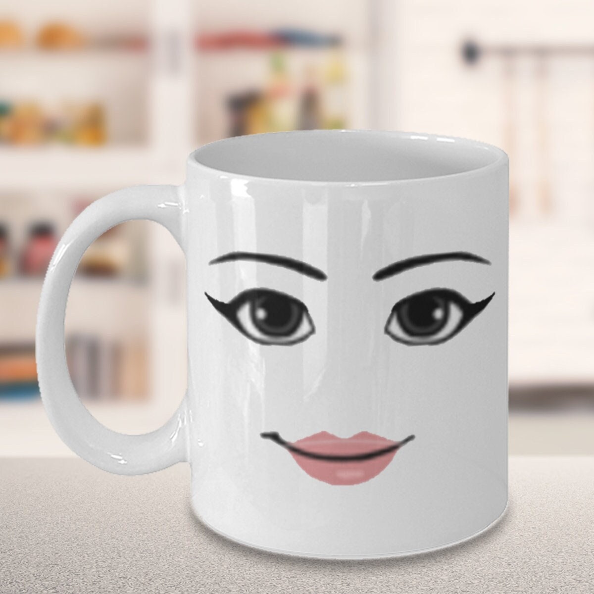 yanmu Roblox Woman Face Mug Funny Girl Cute Gamer Birthday Gift