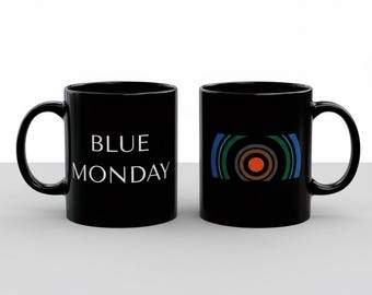 Taza Blue Monday - NEGRA - Taza de café de doble cara con el logo de Blue Monday