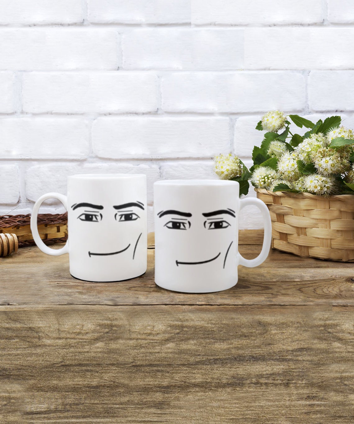 Roblox Man Mug, Roblox Guy Mug, Roblox Face, Roblox Block Face Mug