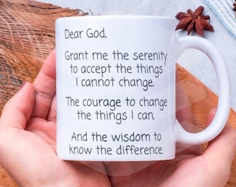 Serenity prayer mug, Serenity prayer coffee mug, Prayer mug, Religious mug, Christian mug, 11oz or 15oz