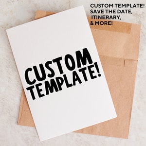 CUSTOM TEMPLATE- Digital Download  (Bachelorette Itinerary, Trip Itinerary, Save the Date)