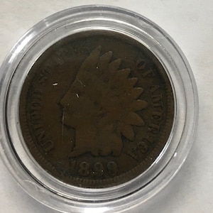 1899 Indian Head Cent Coin in Case Vintage
