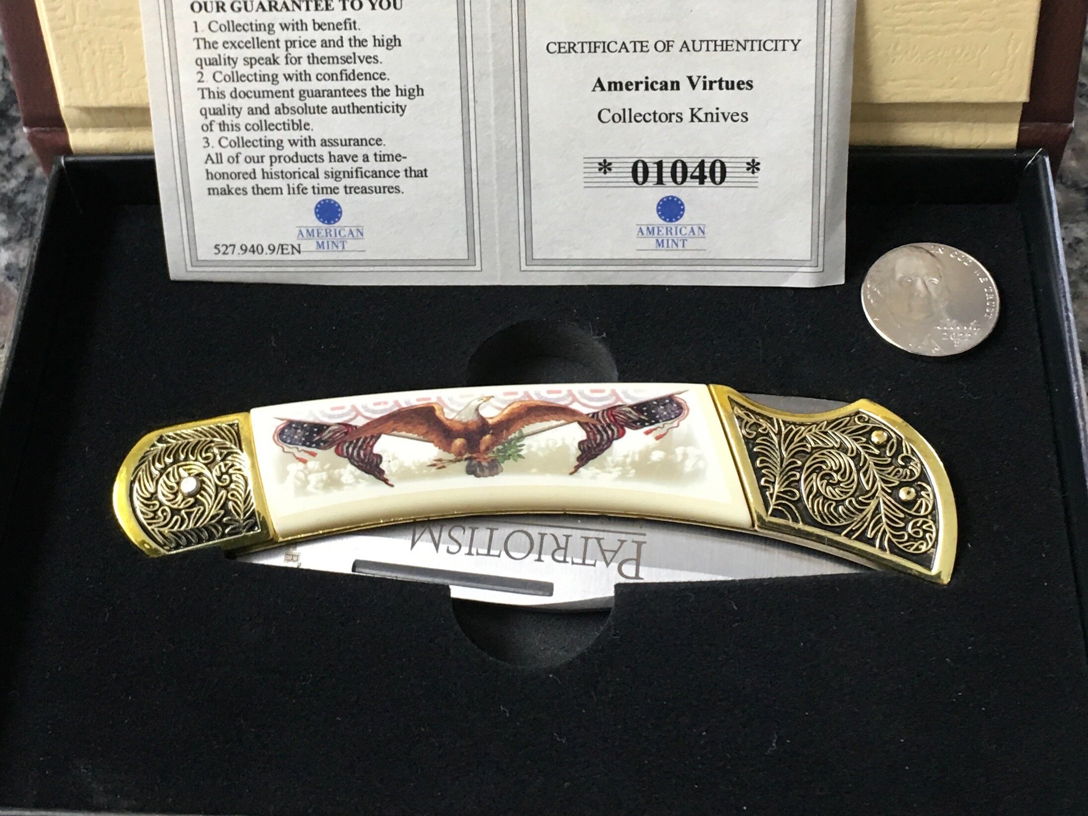 Patriotism Pocket Knife Prestige Eagles American Mint Knife Etsy