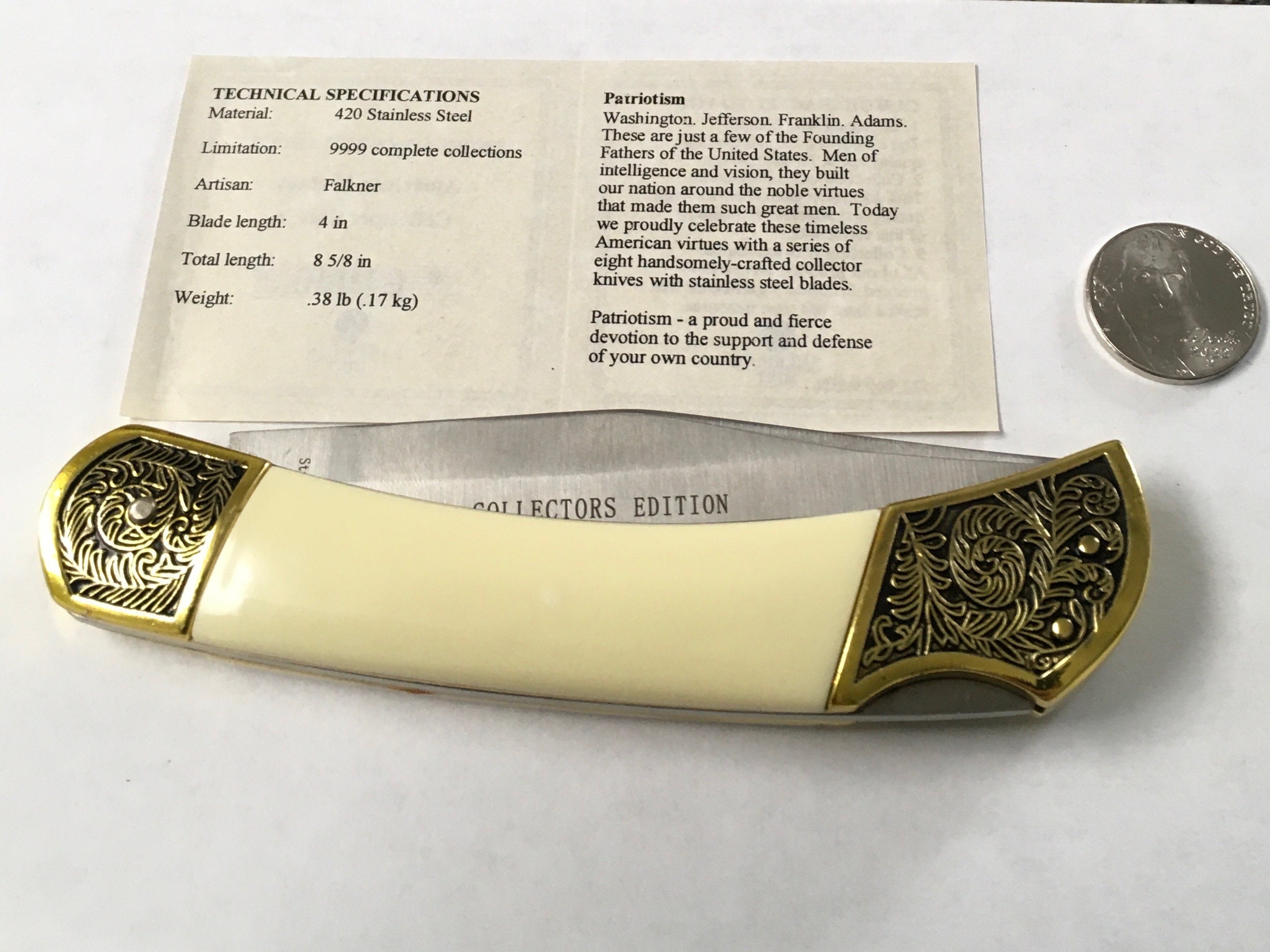 Patriotism Pocket Knife Prestige Eagles American Mint Knife Etsy