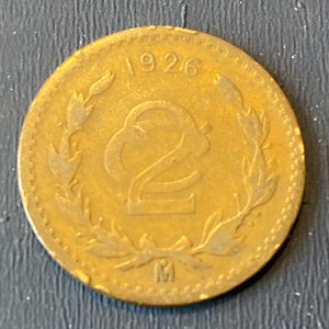 1926 Mexico 2 Centavos Coin