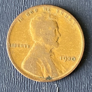 1930 America Wheat Penny “L” Touching Rim No Mint Mark