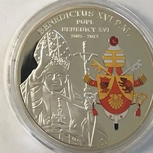 Pope Benedict xvi American Mint with Crystal Inlay Coin Proof