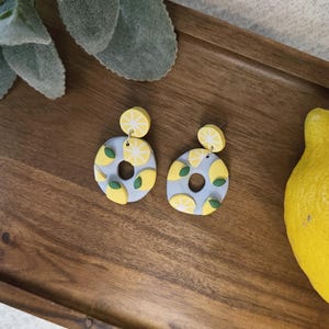 Lemon Citrus Clay Earrings | Italian Aesthetic Lemon Earrings | Cute Summer Earrings