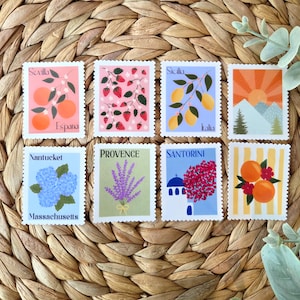 Stamp Waterproof Stickers | Cute Glossy Stamp Stickers | Laptop Stickers | Travel Sticker