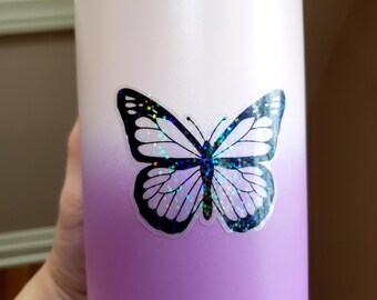 Transparent Holographic Butterfly Sticker | Pretty Waterproof Butterfly Sticker | Trendy Holographic Sticker