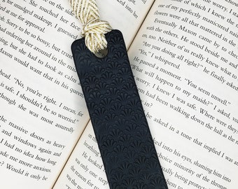 Black And Gold Art Deco Clay Bookmark | Simple Black Clay Bookmark | Book Lovers Gift | Bookish Gift