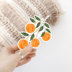 Orange Branch Sticker | Waterproof Sticker | Orange Blossom Laptop Sticker