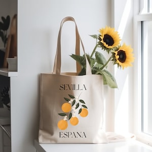 Sacola amigável de Eco das laranjas espanholas de Sevilha de &lt;br&gt; Entrega Rápida? Tote de Sevilha Espanha | Bolsa de praia espanhola | Sacola de viagem