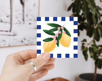 Italian Lemon Waterproof Sticker | Cute Lemon Glossy Sticker Mediterranean Summer Aesthetic