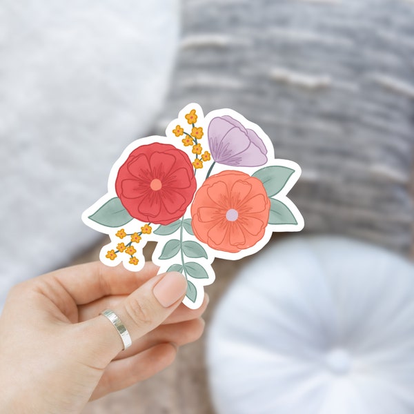 Floral Bouquet Sticker | Waterproof Vinyl Decal