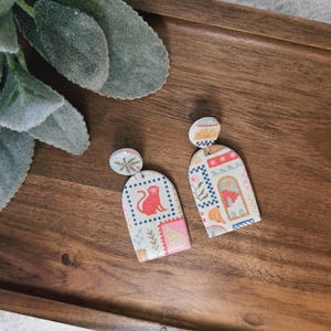 Tropical Printed Clay Earrings | Summer Statement Earrings | European Summer Aesthetic