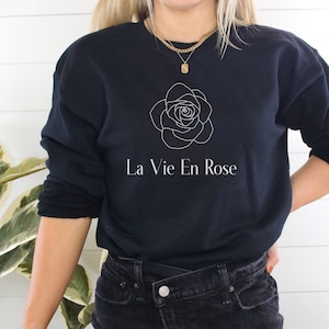 Sudadera La Vie En Rose / Sudadera francesa / Estética francesa / Sudadera gráfica francesa