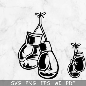 Guantes de boxeo Svg, Guantes de boxeo Clipart, Archivo de corte para Cricut, Silueta de boxeo, Impresión de camisetas, Png, Descarga instantánea