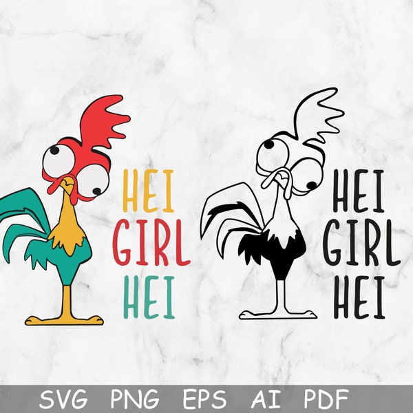 Hei Girl Hei Svg, Hei Hei Cut file for Cricut, Clipart, Vector, chicken Svg, Hei Girl Hei Silhouette, Download file, Layered file