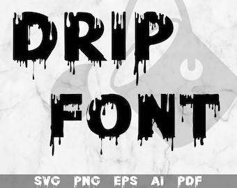 Goteo SVG, Goteo Alfabeto Cortar Archivos, Archivo Svg para Cricut y Silueta, Goteo Letras, Goteo Fuente, PNG, SVG, Descarga Instantánea
