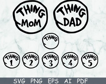 Thing 1 Thing 2 Svg, Thing Svg Cut File For Cricut, Thing Clipart, Thing Cut File, Thing Cricut, Thing Silhouette, Thing Download