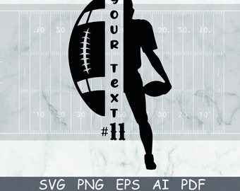Football Player Svg, Football Signage SVG Personalized, Football Name Svg Template Cut Files, Png, football team Svg, svg for cricut
